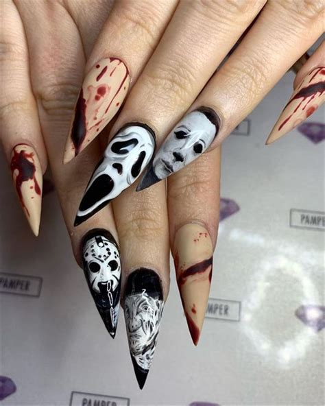 Best Stiletto Halloween Nail Designs For You To Try This Year; Halloween Nail; Scary Halloween ...