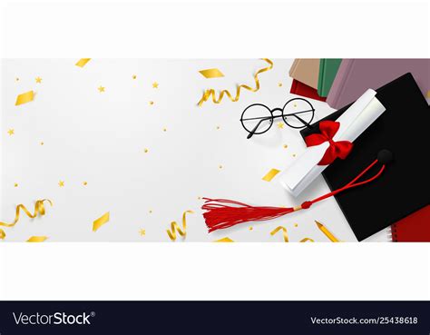 Graduation banner background congrats Royalty Free Vector