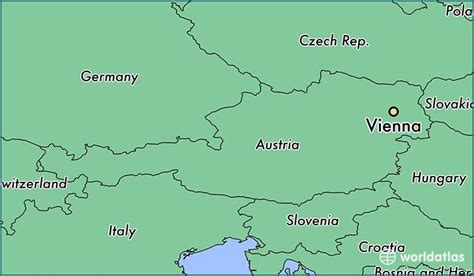 Vienna on map - Vienna in map (Austria)