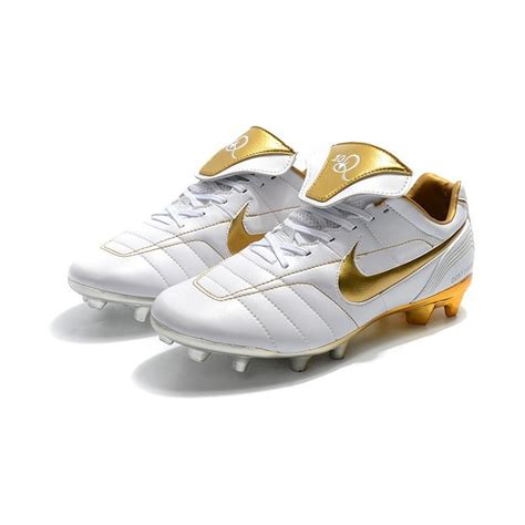 Nike Tiempo Legend 7 R10 Elite FG New Soccer Cleats - White Golden