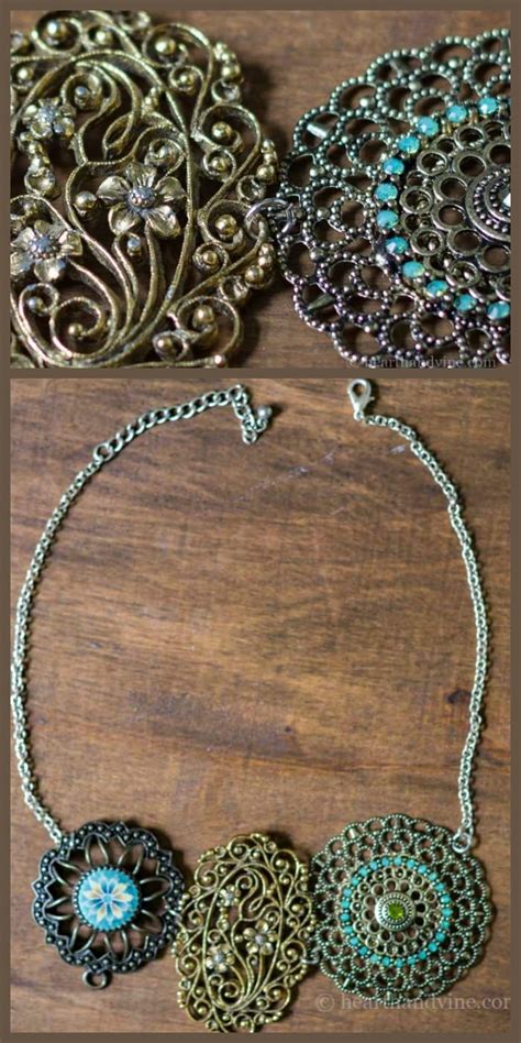 Make Your Own Statement Necklace from Vintage Jewelry | Hearth and Vine