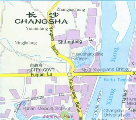 Changsha Map City of China | Map of China City Physical Province Regional