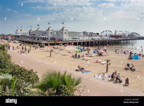 Clacton Pier and beach, Clacton-on-Sea, Essex, England, United Kingdom Stock Photo - Alamy