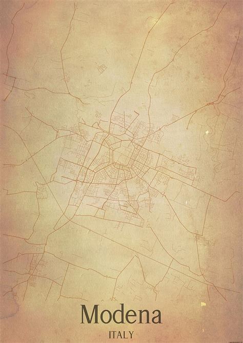 Vintage Map of Modena Italy Mixed Media by Sam Wed - Fine Art America