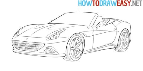 How to Draw a Ferrari for Beginners | Ferrari, Black rims jeep, Black ...