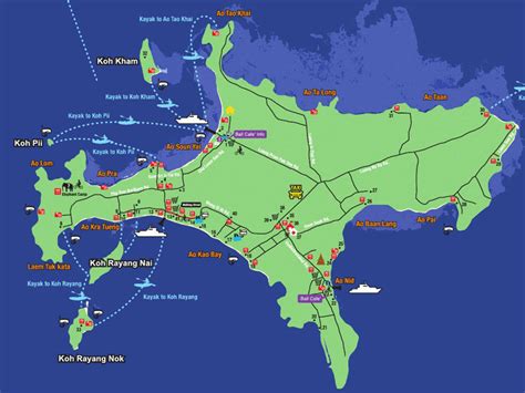 Koh Mak Map. PDF, print and Googlemap of the island.