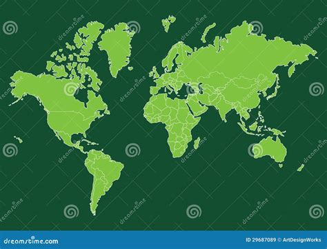 World Map With Countries Royalty Free Stock Images - Image: 29687089