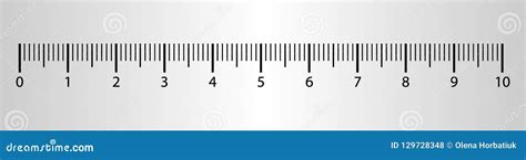 10 Centimeters Ruler Measurement Tool with Numbers Scale. Vector Cm ...