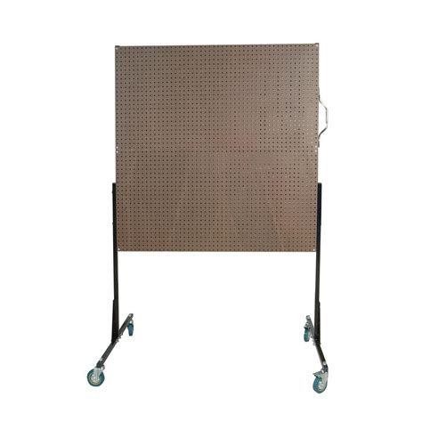 XtraWall 50 in. W Mobile Stand-Alone Pegboard Unit Utility Cart with 4 Tempered Wood Pegboards ...