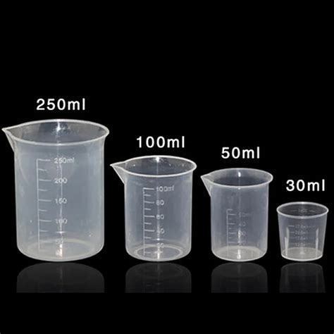 2 cái Nhựa Lỏng tách đo lường 100 ml beaker Tốt Nghiệp qualitty cao trong 2 cái Nhựa Lỏng tách ...