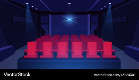 Cartoon cinema auditorium movie theater dark room Vector Image