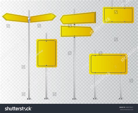 Set Yellow Road Signs Isolated On Stock Vector (Royalty Free) 548272621 | Shutterstock