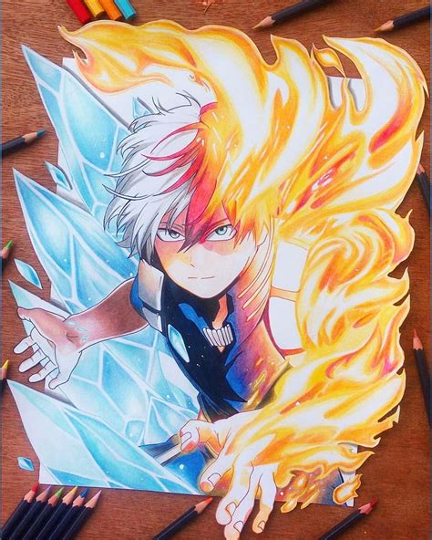 Todoroki drawing | Anime sketch, My hero academia, Anime