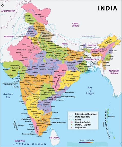 Political Map of India - India Political Map with States and UTs