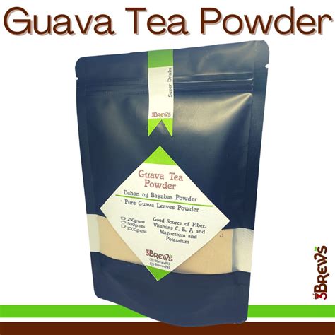 3Brews Guava Tea Powder: Naturally Organic, Pure and Unsweetened - Dahon ng Bayabas Tea | Shopee ...