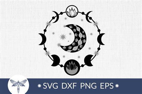 Papercraft Boho svg Moon phases svg celestial clipart Luna svg ...