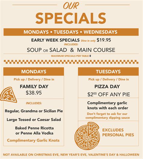 Specials - Calda Pizza – Italian Pizzeria & Restaurant