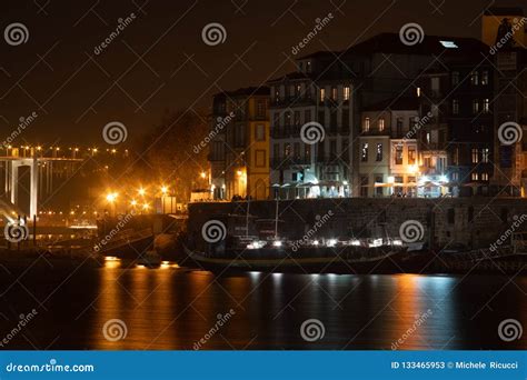 Ribeira District at Night in the City of Porto Editorial Stock Photo - Image of iberia, alley ...