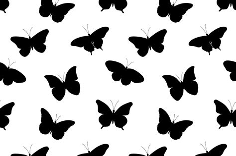 Butterflies pattern. Butterflies silhouettes. Butterfly SVG By IrinaShishkova | TheHungryJPEG