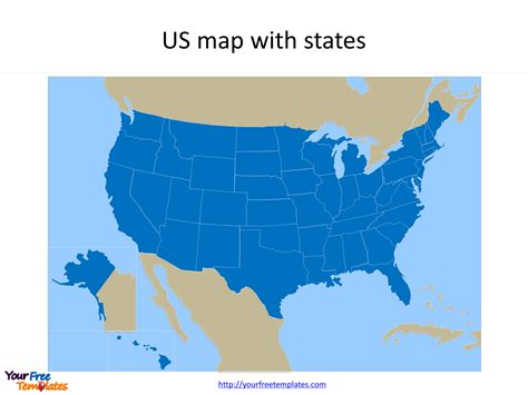 Us Map Template For Powerpoint With Editable States