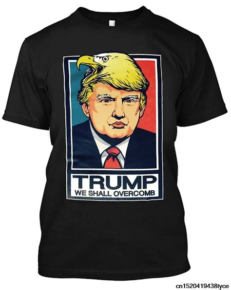 Hot Sale Fashion t shirt Adult Donald Trump We Shall Overcomb Political T Shirt Black man t ...