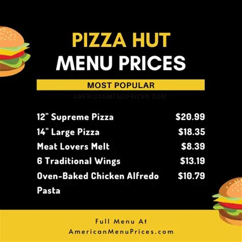 Pizza Hut Menu & Prices in USA 2023 – American Menu Prices