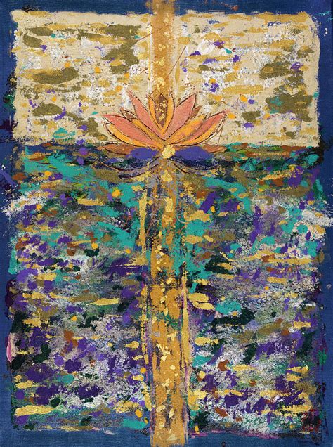 Lotus in the Water Painting by Shari Massey - Pixels