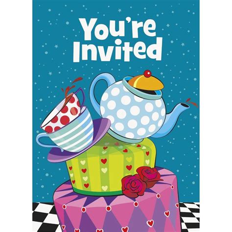 Mad Hatter Tea Party Invitations | Party Save Smile