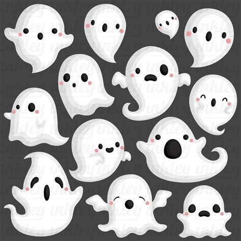 Halloween Ghost Clipart Cute Ghost Clip Art Holiday Event | Etsy | Halloween clips, Cute ghost ...