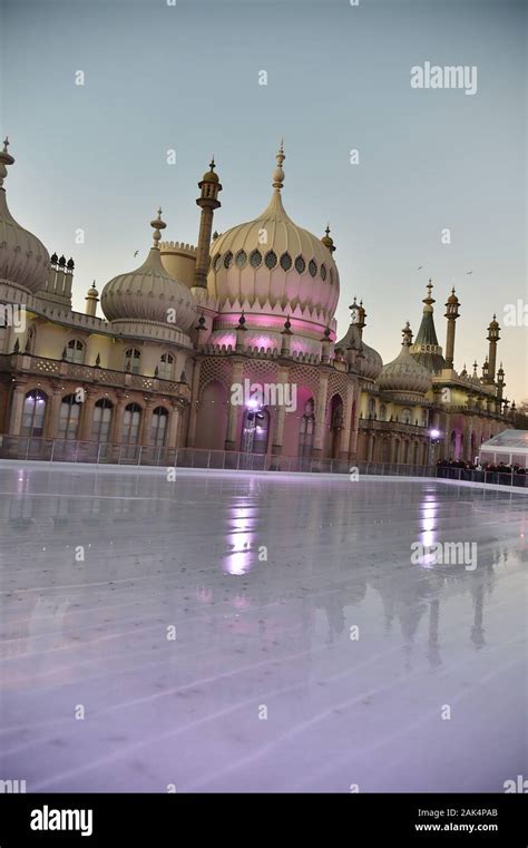 Ice skating at Brighton's royal Pavilion Christmas 2019 Stock Photo - Alamy