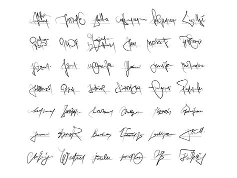 Abstract Vector Handwritten Signature Collection by VectorMine on Dribbble