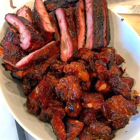 Ribs and Rib tips. Smoked with hickory : r/BBQ