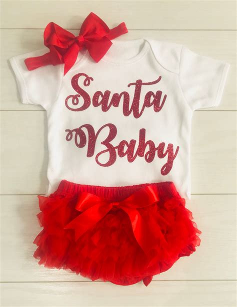 Girls My First 1st Christmas Outfit Santa Baby Photo Shoot | Etsy