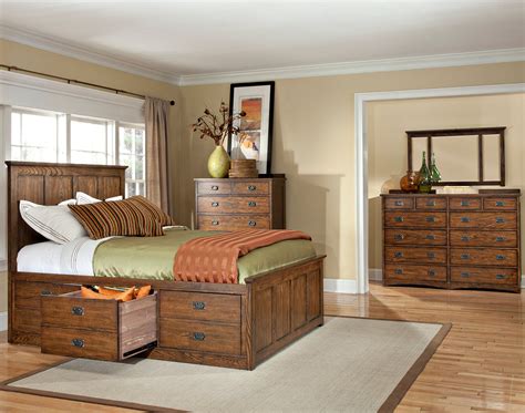 Mission Oak 7 Piece King Storage Bedroom Set - Oak Park | RC Willey ...