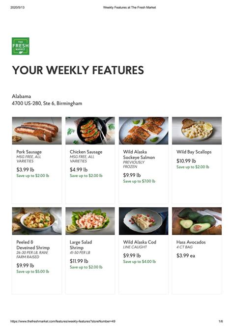 The Fresh Market Weekly Specials May 13 – May 19, 2020