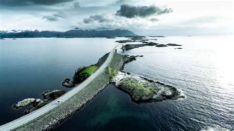 Atlantic Ocean Road in Norway Wallpapers Images Photos Pictures Backgrounds