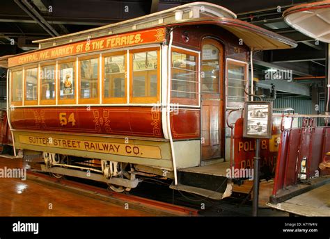 USA, California, San Francisco, Cable Car Museum, historic cable car ...