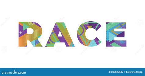 Race Concept Retro Colorful Word Art Illustration Stock Vector ...