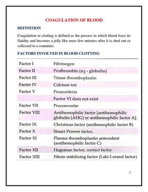 SOLUTION: Notes on haemostasis mechanism of blood clotting anti coagulant - Studypool