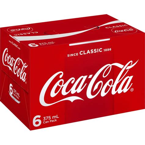 Coca-cola Cans 6x375ml Pack | Woolworths