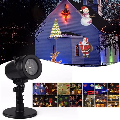 14 Patterns Christmas Laser Snowflake Projector Outdoor LED Waterproof ...