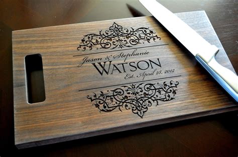 Personalized Laser Engraved Cutting Board With Filigree Design | Etsy