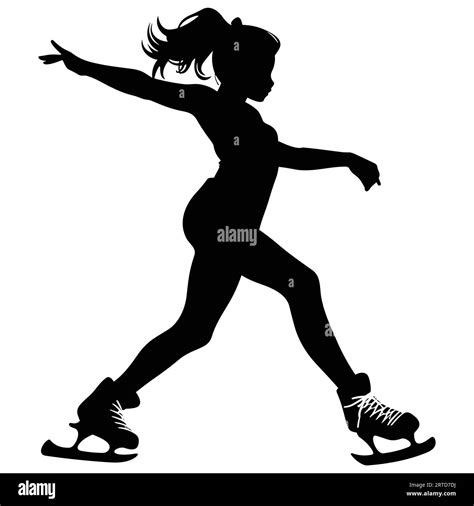 Figure skating silhouette illustration black solid color Stock Vector Image & Art - Alamy