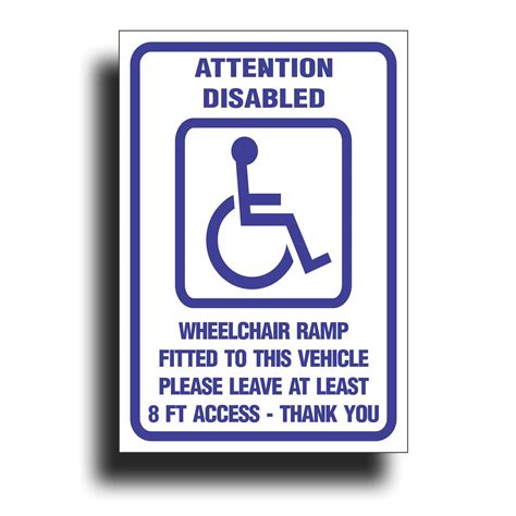 Buy Handicap Decal Sticker for Wheelchair Disabled Ramp 8 Ft Clearance ...