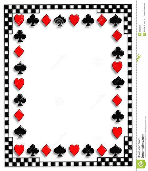 Playing Cards border Poker suits | Playing cards design, Casino theme parties, Playing cards
