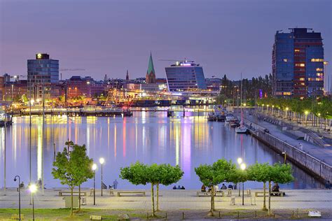 Germany, Schleswig-holstein, Kiel, Kiel Canal, View Over Kiel Harbor ...