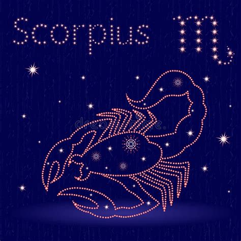 Zodiac sign Scorpius stock vector. Illustration of asterism - 103493195