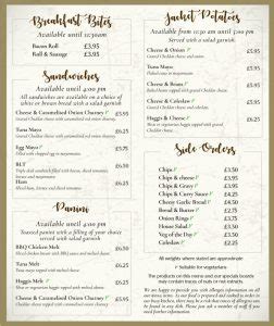 New Menu! - The Drovers Inn Loch Lomond