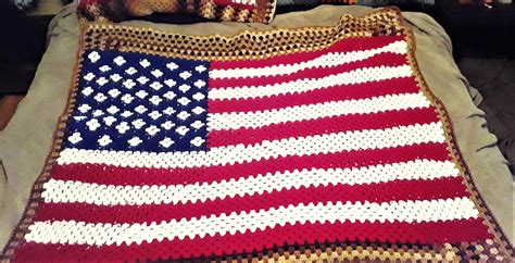 Pattern for American Flag Design Continuous Granny Square - Etsy