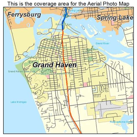 Aerial Photography Map of Grand Haven, MI Michigan